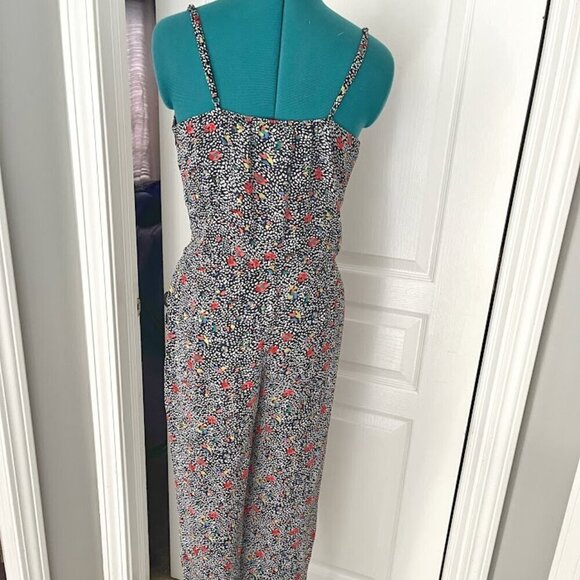 Anthropologie Elevenses Peonia Floral Lightweight Straight Leg Romper Jumpsuit - Picture 10 of 14
